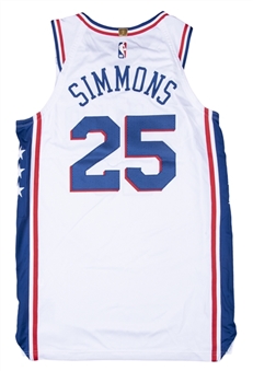 2019-20 Ben Simmons Game Issued Philadelphia 76ers #25 Home White Association Edition Jersey (Fanatics)